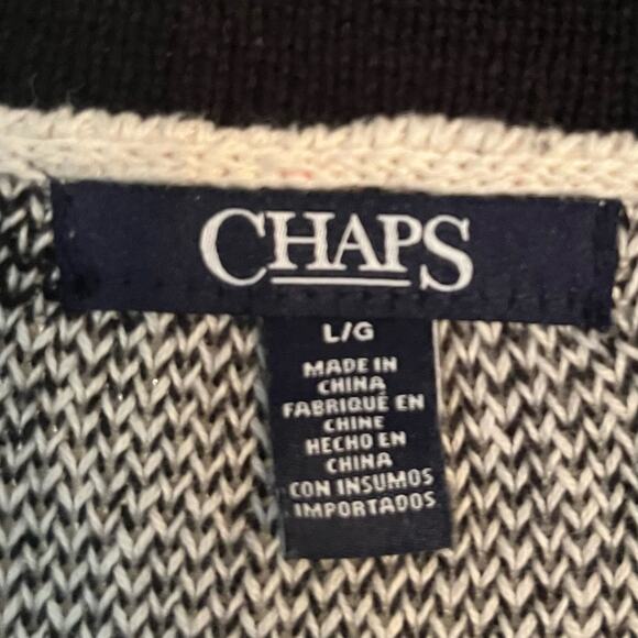 Chaps Sweater Jacket Womans L Southwestern Aztec Ranch Country 100% Cotton - Picture 5 of 11